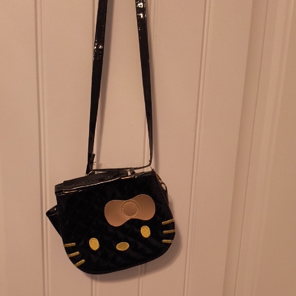 Hello Kitty Crossbody Bag Gold And Black Cute And chic